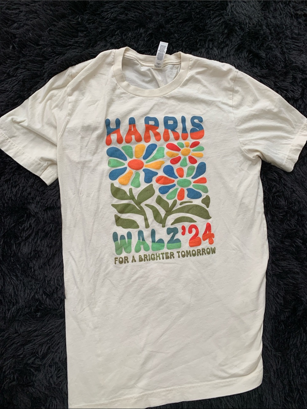 Kids Cream Graphic Tee with Floral Print